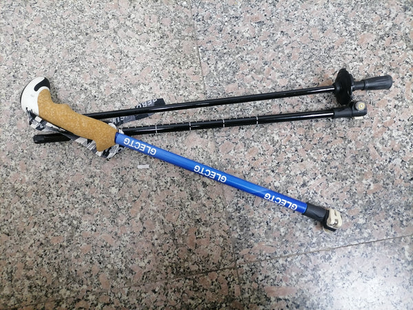 GLECTG, hiking stick, external carbon lock, ultra light telescopic, cane, carbon fiber folding cane, professional outdoor hiking equipment