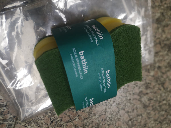 Bathiin - Cleaning pads, for kitchen cleaning, for non-coated cookware, 2 pieces