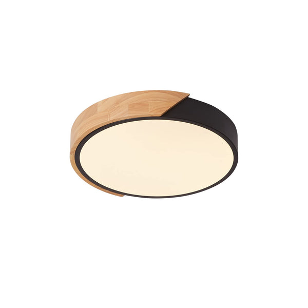 LED Holz Deckenleuchten,24W Dünne Flache Moderne Unterputzleuchte,Deckenbeleuchtung Lampen für Esszimmer Flur Wohnzimmer Küche Schlafzimmer,Warmweiß,3000K,Ø30cm*5cm