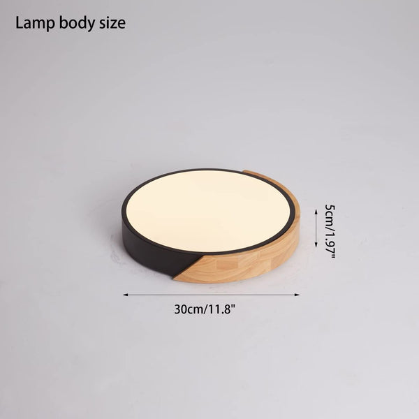 LED Holz Deckenleuchten,24W Dünne Flache Moderne Unterputzleuchte,Deckenbeleuchtung Lampen für Esszimmer Flur Wohnzimmer Küche Schlafzimmer,Warmweiß,3000K,Ø30cm*5cm