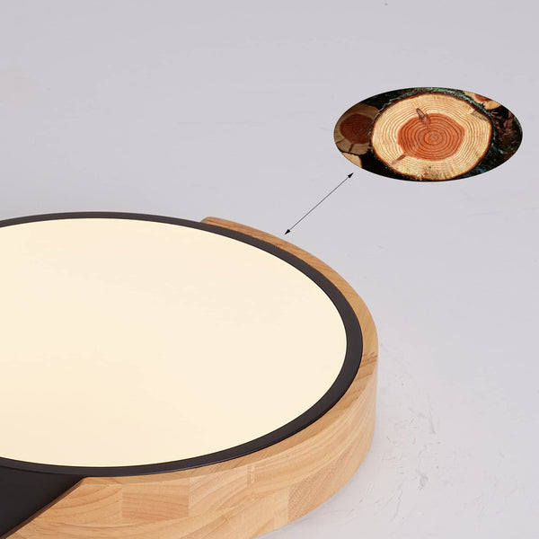 LED Holz Deckenleuchten,24W Dünne Flache Moderne Unterputzleuchte,Deckenbeleuchtung Lampen für Esszimmer Flur Wohnzimmer Küche Schlafzimmer,Warmweiß,3000K,Ø30cm*5cm