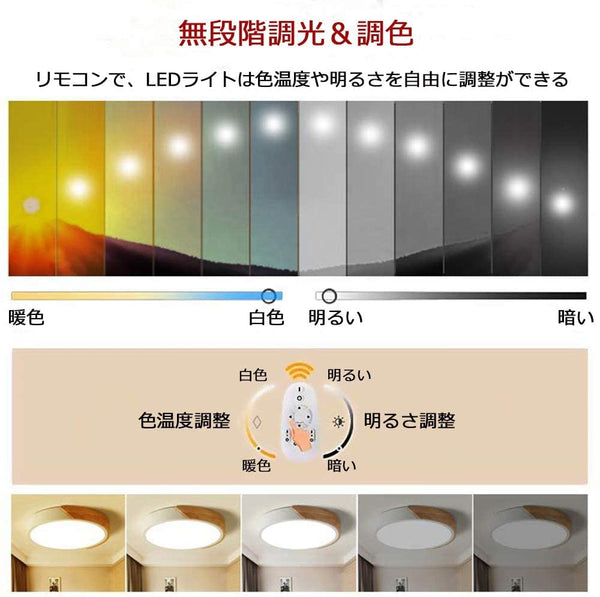 Holz LED-Deckenleuchte rund für Babyzimmer Schlafzimmer Wohnzimmer Kinderzimmer (【40 * 5cm】-28W, Stufenloses Dimmen, Schwarzer Rand)