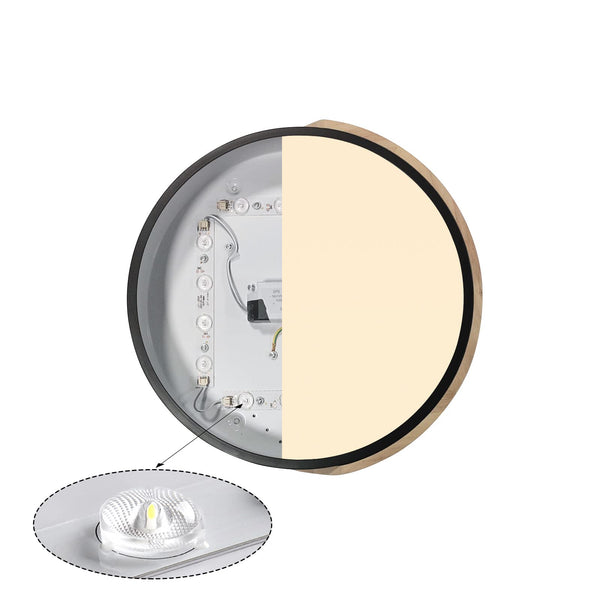 LED Holz Deckenleuchten,24W Dünne Flache Moderne Unterputzleuchte,Deckenbeleuchtung Lampen für Esszimmer Flur Wohnzimmer Küche Schlafzimmer,Warmweiß,3000K,Ø30cm*5cm