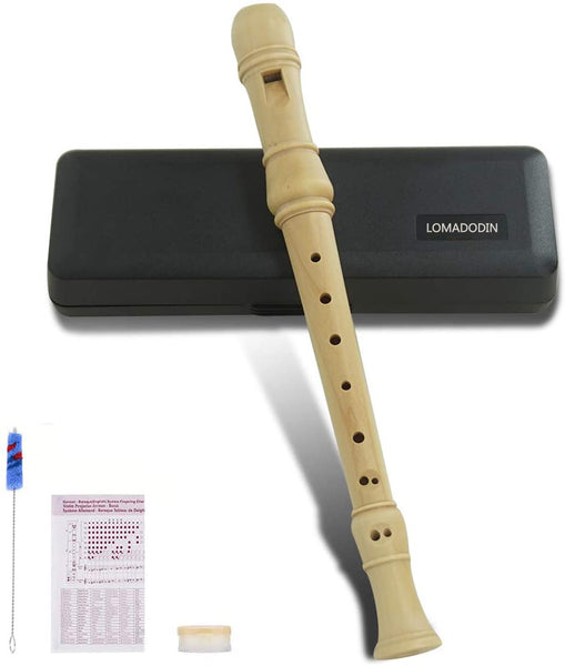 LOMADODIN C Key Maple Wood Recorder Block flute,Woodwind Instruments,Soprano Recorder Descant Baroque With Hard Case, Joint Grease,Fingering Chart And Cleaning Kit