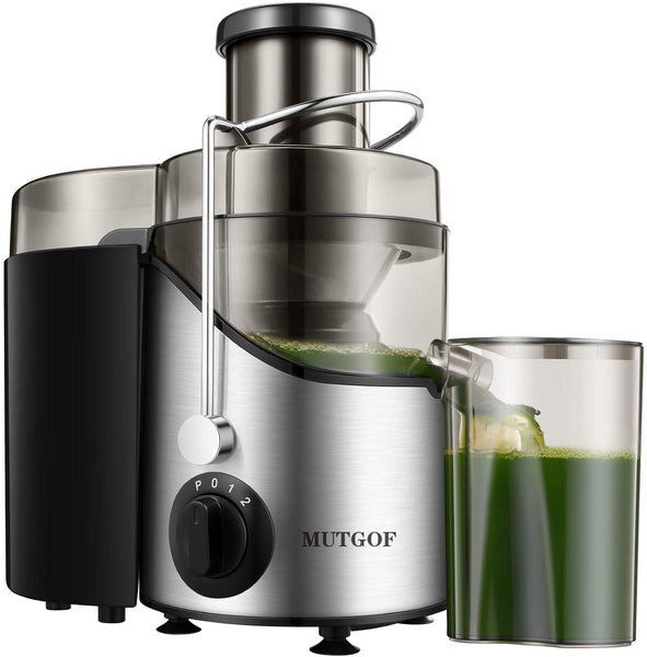 MUTGOF Juicer Machine with 3'' Wide Mouth, 3 Speed Centrifugal Juicer for Fruits and Vegs, with Non-Slip Feet, BPA-Free