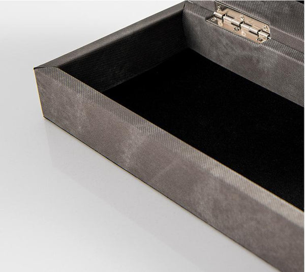 TAOYOUJI Fabric Jewelry Box, Storage Jewelry Box with Lockable Lid, Ideal for Rings, Necklaces, Bracelets, Earrings
