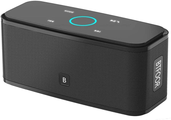 BTFOOR Bluetooth Speakers,Portable Wireless Bluetooth Speakers with 12W HD Sound and Bass, IPX5 Waterproof, 20H Playtime,Touch Control, Handsfree, Speakers for Home,Outdoor,Travel-Black