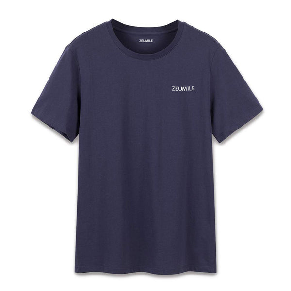 ZEUMILE Men's Short-Sleeve T-Shirt 100% Cotton Comfort Soft and Plain Color Crewneck T (S-3XL)