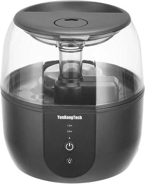 YonKongTech Ultrasonic Cool Mist Humidifier with Essential Oil Diffuser and Nightlight, Adjustable Settings - 2 Liter, Black