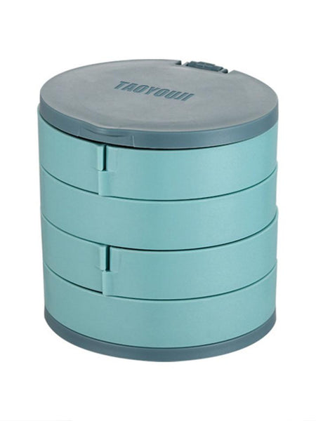 TAOYOUJI Jewelry Case, 360 ° Rotating Jewelry Storage Box for Bracelets Earrings Necklaces Rings