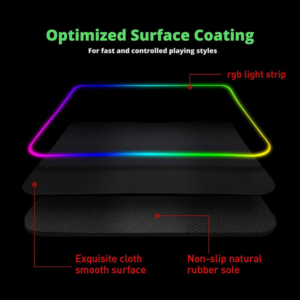 LOZIMU Gaming Mouse Pad Non-Slip Rubber Base Mouse Mat Adjustable Brightness and Wireless Charging for Laptop Computer PC Games (13.9 x 10 inch)