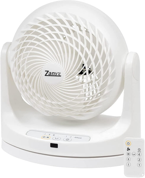 Zanyx Small Whole Room Air Circulator Electric Fan with 3 Speeds,Small, White