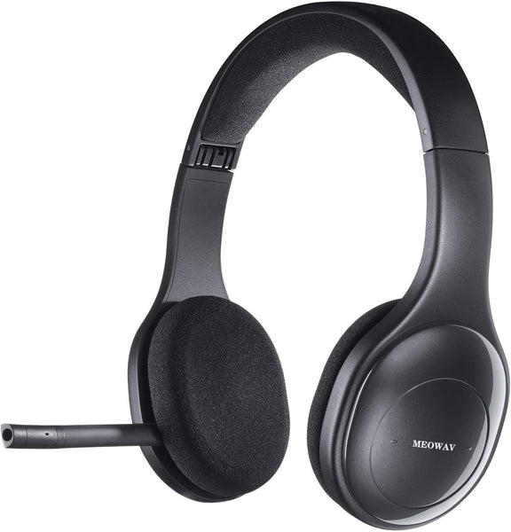MEOWAV H800 Bluetooth Wireless Headset with Mic for PC, Tablets and Smartphones - Black