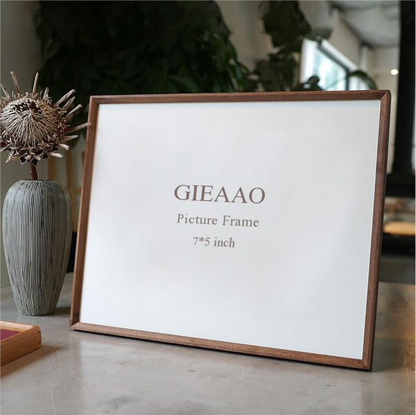 GIEAAO Wooden Photo Frame for Tabletop or Wall Display, Picture Frame with Clear Glass, Ideal for House Decoration