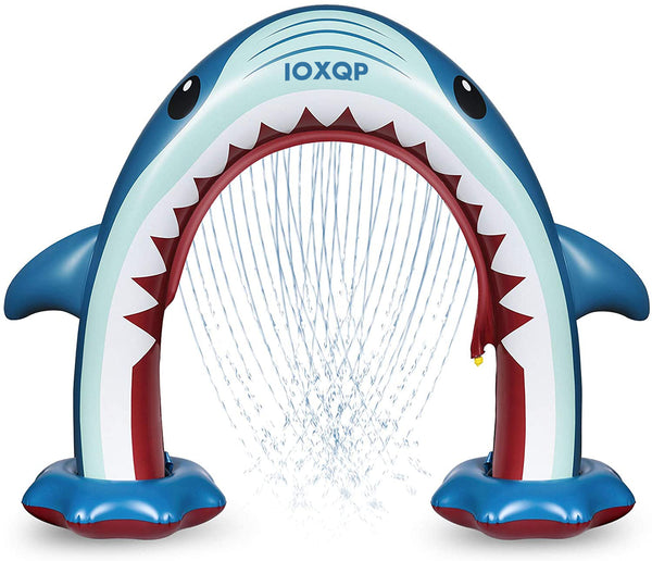 IOXQP Upgraded Giant Shark Sprinkler for Kids Inflatable Water Toys Summer Outdoor Play Sprinkler for Boys Girls Children