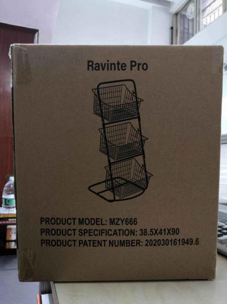 Ravinte Pro Baskets of Common Metals, Black Wire Baskets for Easy Storing, Practical Accessories Suitable for Kitchen, Pantry, Bathroom,  3 Pack
