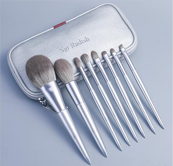 Sgr Radish Cosmetic Brushes with Travel Storage Bag, Cosmetics Makeup Brushes Set for Full Face Makeup