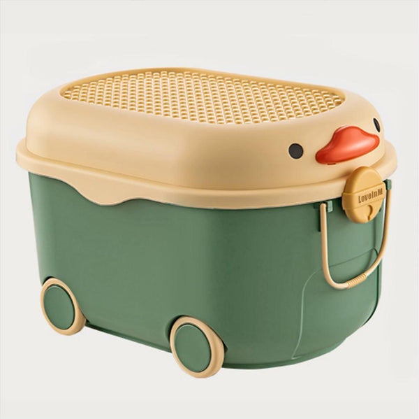 LoveInM Lovely Toy Chest for Childrens, Toy Chest with Wheels, Ideal Storage Box for Toys