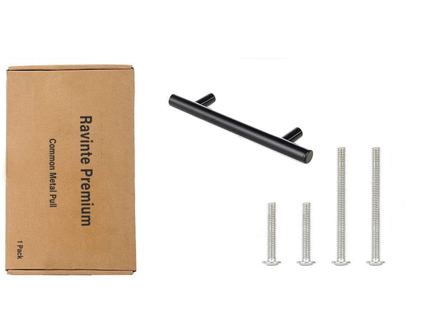 Ravinte Premium Common Metal Pull, Kitchen Door Handles, 76mm Hole Centers, Black Drawer Handles for Cabinet Cupboard, 1 Pack