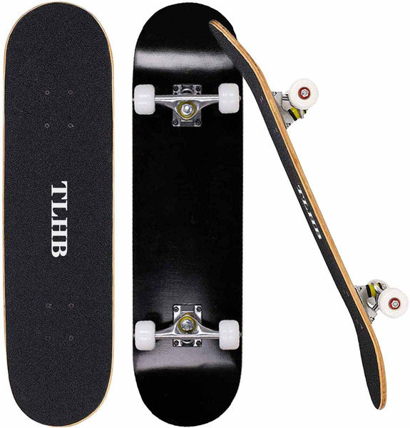 TLHB Skateboards for Girls Teens Beginners 31” x 8” inch Pro Complete Standard Skateboard Double Kick 7 Layer Canadian Maple Deck Cruiser Skate Boards for Kids Boys Girls Gifts