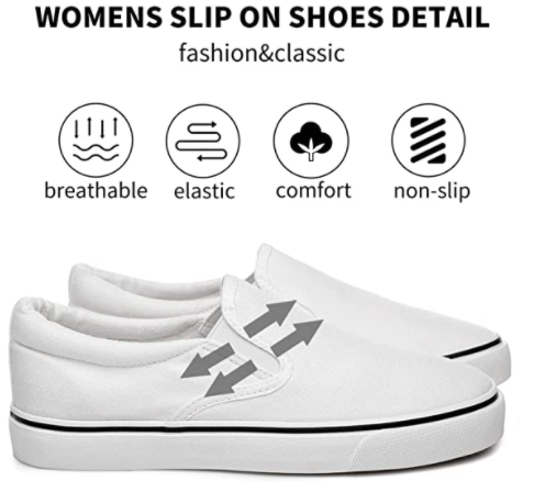 Women's Slip on Shoes Fashion Canvas Sneakers Low Top Casual Flats Shoes