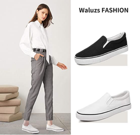 Women's Slip on Shoes Fashion Canvas Sneakers Low Top Casual Flats Shoes
