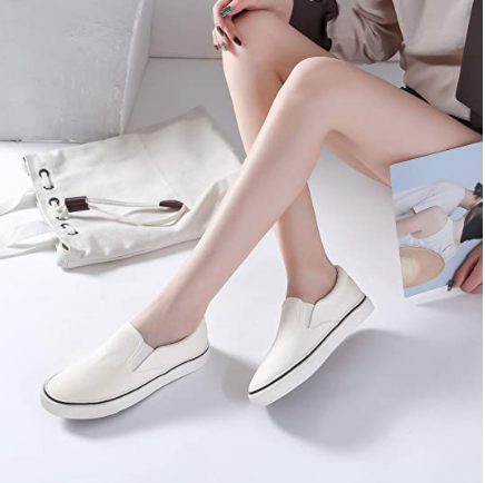 Women's Slip on Shoes Fashion Canvas Sneakers Low Top Casual Flats Shoes