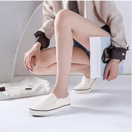 Women's Slip on Shoes Fashion Canvas Sneakers Low Top Casual Flats Shoes