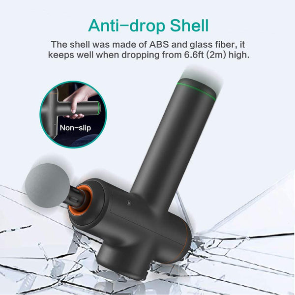 ALMAPERM Roll over image to zoom in Massage Gun Deep Tissue for Pain Relief | Cordless Massager Handheld | Electric Massage Machine | Portable Muscle Massager | 6 Speeds and 4 Interchangeable Attachment Heads | Portable Carrying Bag