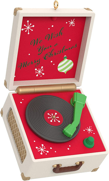 Cheerful Design Christmas Ornament 2020, Mini Rockin' Little Record Player, Musical, 2.53"