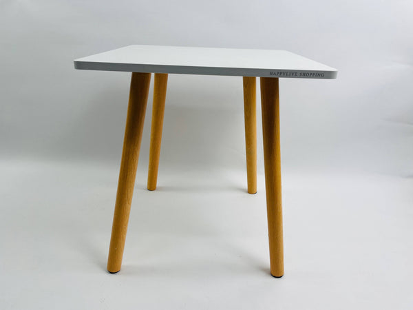 HAPPYLIVE SHOPPING Side table, white square table, wood white,suitable for living room，Modern simplicity, versatile style ，