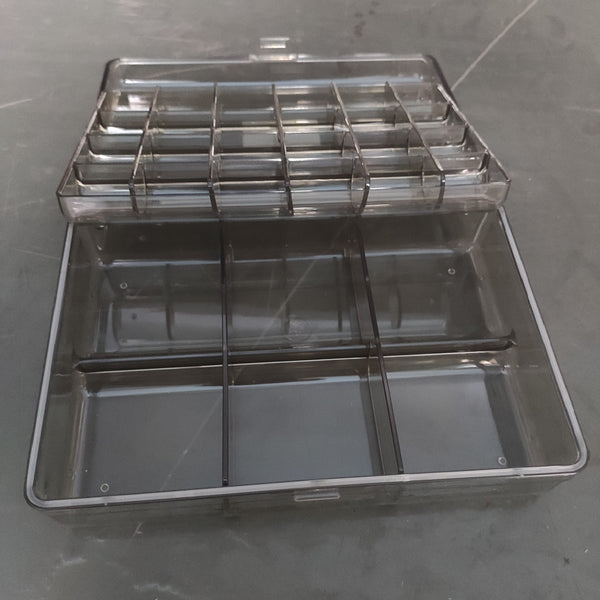 TAOYOUJI Jewelry boxes, Clear Plastic Earring Organizer Jewelry Storage Boxes with Compartments Adjustable Dividers Containers