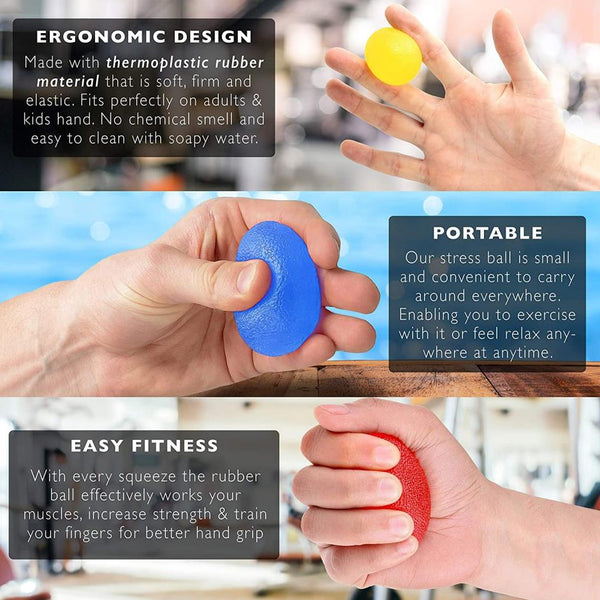 kgkgkyg Stress Relief Exercise Toys, Sports Stress Squishy Balls, Hand Exercise Toys, Stress Ball for Adults and Kids - Set of 3, Great Sport Lovers Gift Idea and Toy Party Favor