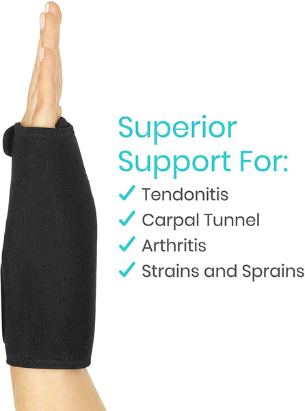 IOXQP Wrist Brace - Carpal Tunnel Hand Compression Support Wrap for Men, Women, Tendinitis, Bowling, Sports Injuries Pain Relief - Removable Splint - Universal Ergonomic Fit (Black, Left)