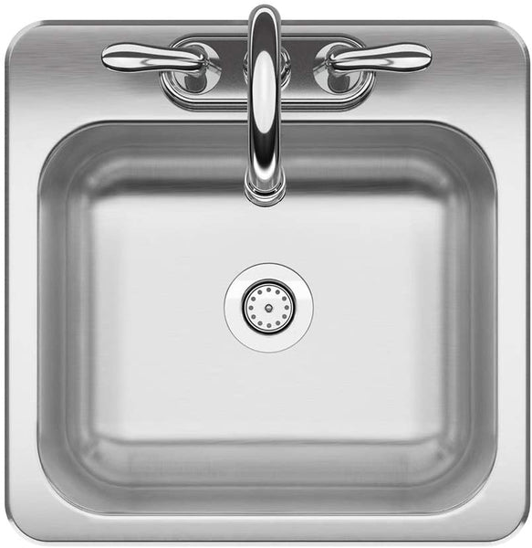 Ariwom Stainless Steel, Essentials All-in-One Kit 15 x 6-inch Deep Drop-in Bar or Utility Sink in Satin, FBFS602NKIT, Size