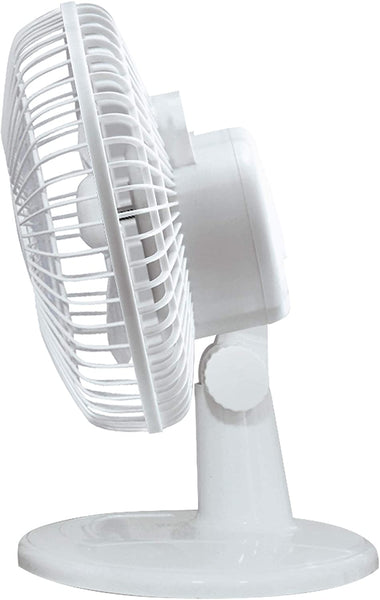 Zanlis 6-inch Quiet Portable Indoor 2-Speed Desk Electric Fan with Stable Base and Adjustable Tilt, White