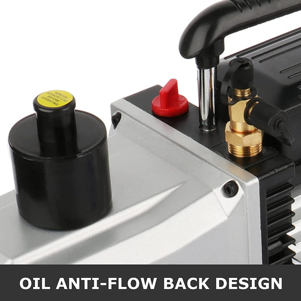 Zanlis Vacuum Pump Refrigerant Conditioning Rotary Vane 110V Air Tool Degassing 60Hz Durable and Reliable Deep Pump Manifold Gauge Wine Degassing or Epoxy Air Tool