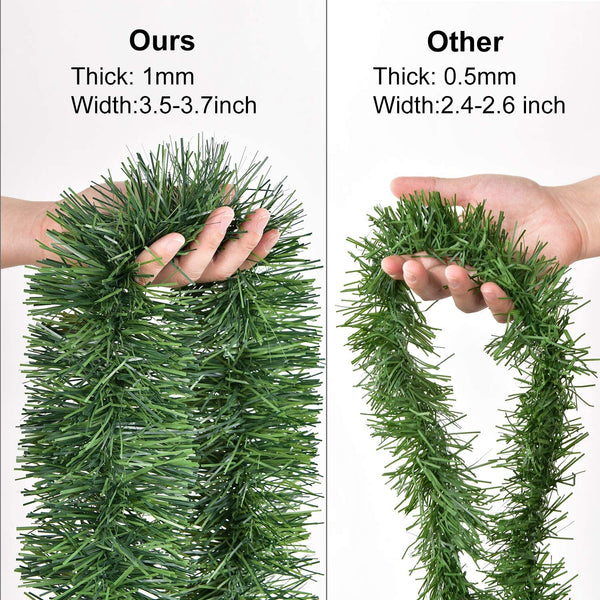 Whesamy 50 Ft Christmas Garland, Artificial Greenery Garland Soft Garland for Holiday Wedding Party,Stairs,Fireplaces Decoration for Outdoor or Indoor Use