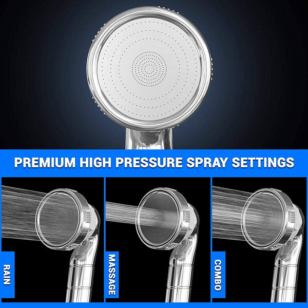 Solepearl Luxury Filtered Shower Head with Handheld Hose - Hard Water Softener Shower Head - Removes Chlorine & Flouride - High Pressure & Water Saving Showerhead Filter for Best SPA Experience