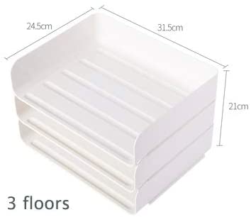 3 Tier Stackable White Racks Desktop,for Desk File Rack,Letter Tray Organizer,Accessories Paper Tray,A4 Paper,Supplies,Magazine ,File Documents,Receipts,Paper Management.The Perfect Desk