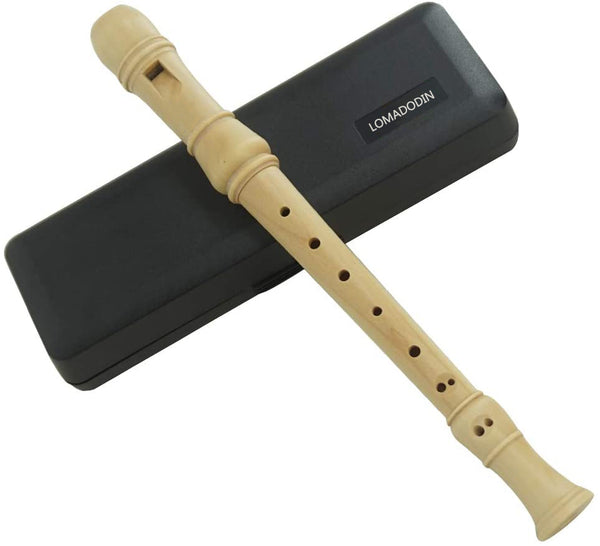 LOMADODIN C Key Maple Wood Recorder Block flute,Woodwind Instruments,Soprano Recorder Descant Baroque With Hard Case, Joint Grease,Fingering Chart And Cleaning Kit