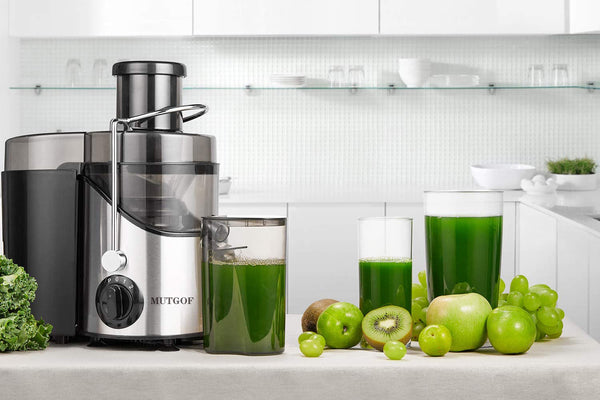 MUTGOF Juicer Machine with 3'' Wide Mouth, 3 Speed Centrifugal Juicer for Fruits and Vegs, with Non-Slip Feet, BPA-Free
