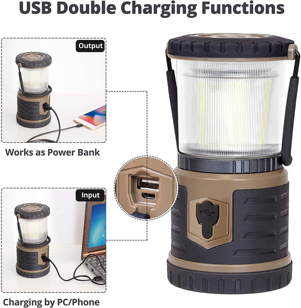 GOSFISO LED Camping Lantern Rechargeable, 12000mAh Waterproof Tent Light with 6 Adjustable Light Modes, Lasts for 432 Hours on a Single Charge, USB Camping Lamp for Hurricane, Emergency and Hiking