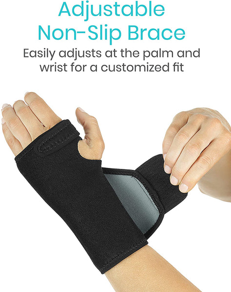 IOXQP Wrist Brace - Carpal Tunnel Hand Compression Support Wrap for Men, Women, Tendinitis, Bowling, Sports Injuries Pain Relief - Removable Splint - Universal Ergonomic Fit (Black, Left)