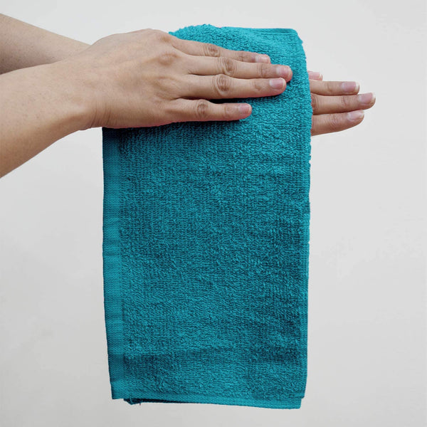 B Life 100% Cotton Washcloths 24 Pack |Washcloths for Face Soft| Cotton Washcloths Bulk| Essential Wash Cloths for Bathroom| Face Towels Teal| Washcloths 12x12 in| 400 GSM |Face Towel Pack of 24
