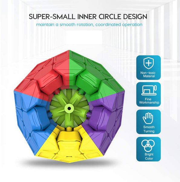 LODAMI Cube Sculpted Stickerless 3x3 Pentagonal Dodecahedron Speed Cube Puzzle Toy