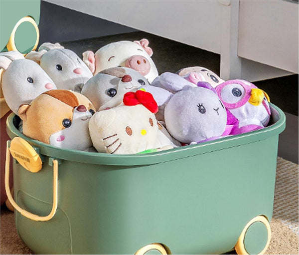 LoveInM Lovely Toy Chest for Childrens, Toy Chest with Wheels, Ideal Storage Box for Toys