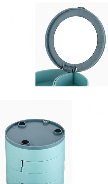 TAOYOUJI Jewelry Case, 360 ° Rotating Jewelry Storage Box for Bracelets Earrings Necklaces Rings