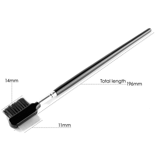 JODIOUI 3Pcs Duo Eyebrow Brush and Spoolie & Eyelash Comb Curlers & Steel Brow Brush Comb Makeup Grooming Tool
