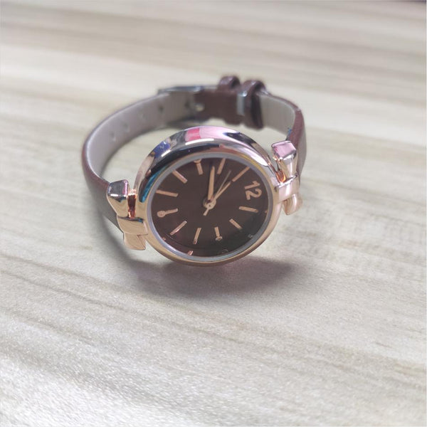 TAOYOUJI Fashion Ladies Watch, Mini Small Literary Simple Student Ladies Watch, Dark Brown